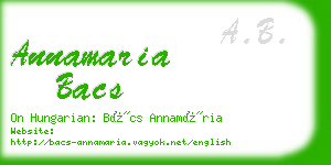 annamaria bacs business card